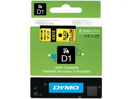 Páska D1 6 mm černá-žlutá