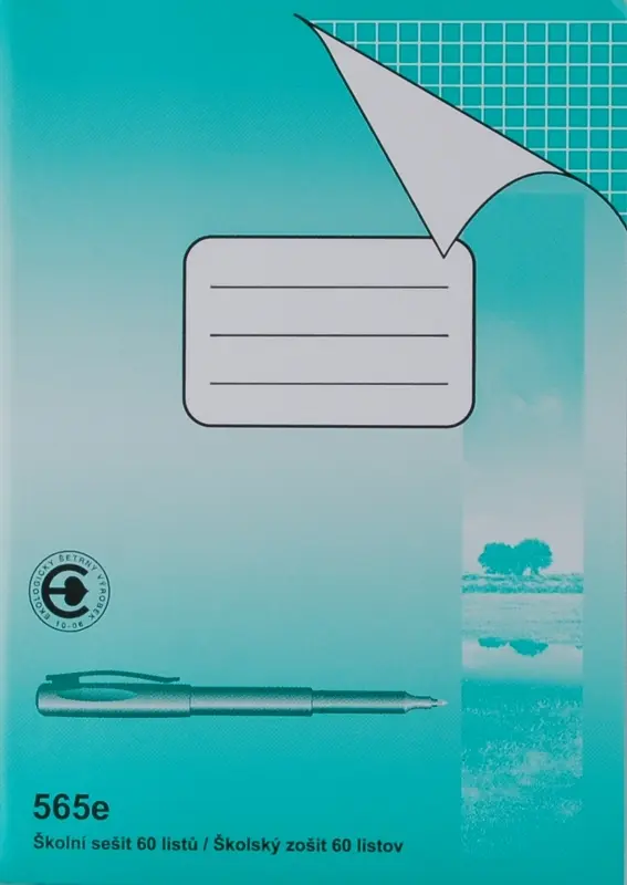 Sešit 565 recyklovaný, formát A5, 60 listů, čtverečky 5 x 5 mm