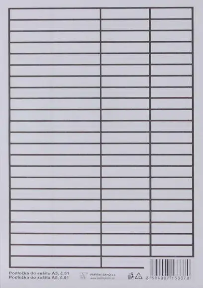 Podložka do sešitu A5-51 L-L