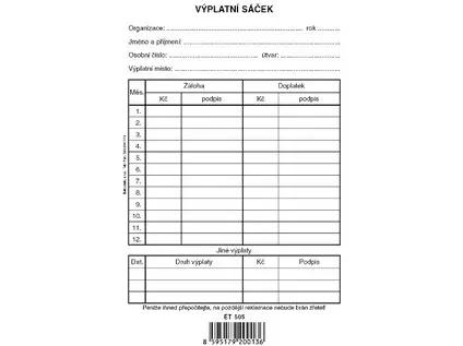 Sáček výplatní oboustranný