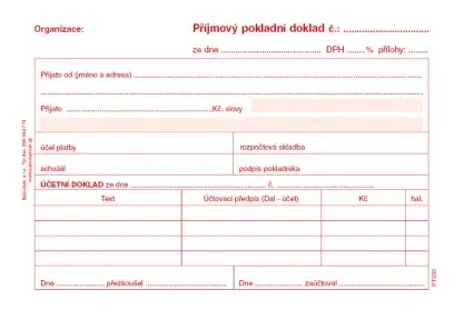 Příjmový pokladní doklad i pro podvojné účetnictví přímopropisovací