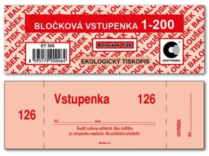 Vstupenka bločková 1-200