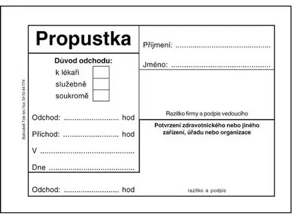 Propustka A7 50 listů