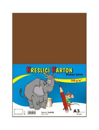 Kreslicí karton barevný A3 hnědý 50ks