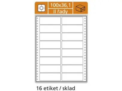 Etikety tabelační 100x36,1 mm 2 sloupce, 500 archů 8000 etiket 8 řad
