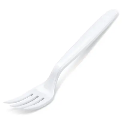 Vidlička plastová 18,5 cm bílá znovu použitelná 50 ks