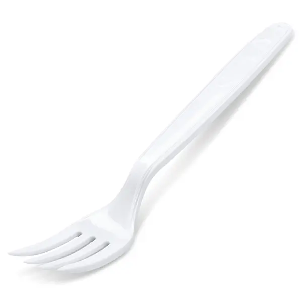 Vidlička plastová 18,5 cm bílá znovu použitelná 50 ks