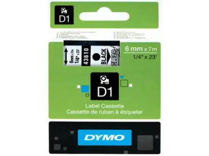 Páska D1 6 mm černá-čirá