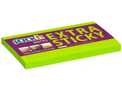 Blok samolepicí 76x127 silně lepicí neon zelený