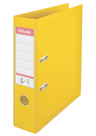 Pořadač pákový celoplastový žlutý 75mm