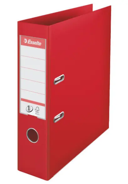 Pořadač pákový celoplastový červený 75mm