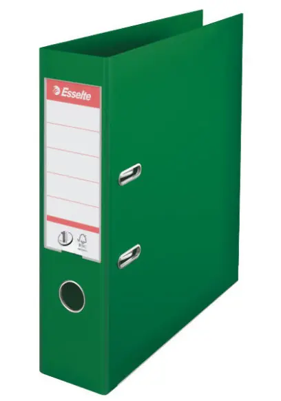 Pořadač pákový celoplastový zelený 75mm