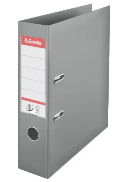 Pořadač pákový celoplastový šedý 75mm