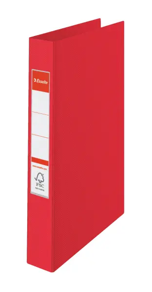 Pořadač kroužkový plastový Esselte VIVIDA červený 4 kroužky