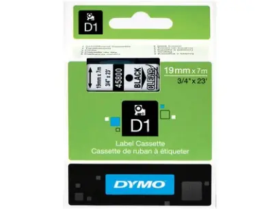 Páska D1 19 mm černo/čirá pro LM100, 5500