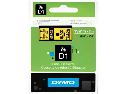 Páska D1 19 mm černo/žlutá pro LM100, 5500