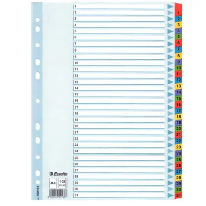 Rejstřík Mylar zesílený 1-31