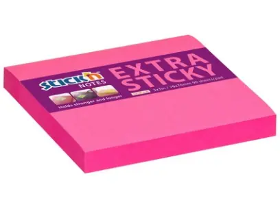 Blok samolepicí 76x76 silně lepicí neon růžový