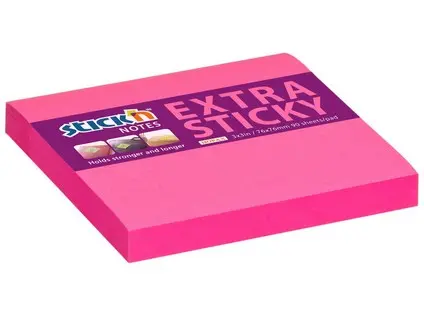 Blok samolepicí 76x76 silně lepicí neon růžový