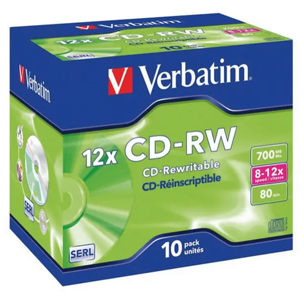 CD-RW Verbatim 700MB 12x jewel box 1 ks