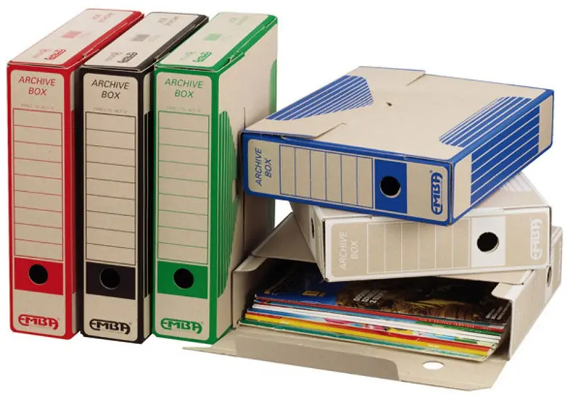 Archivační krabice barevná 75 červená