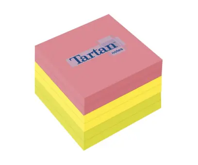 Samolepicí blok Tartan neon 76x76mm růžová, žlutá, zelená 6x100ks