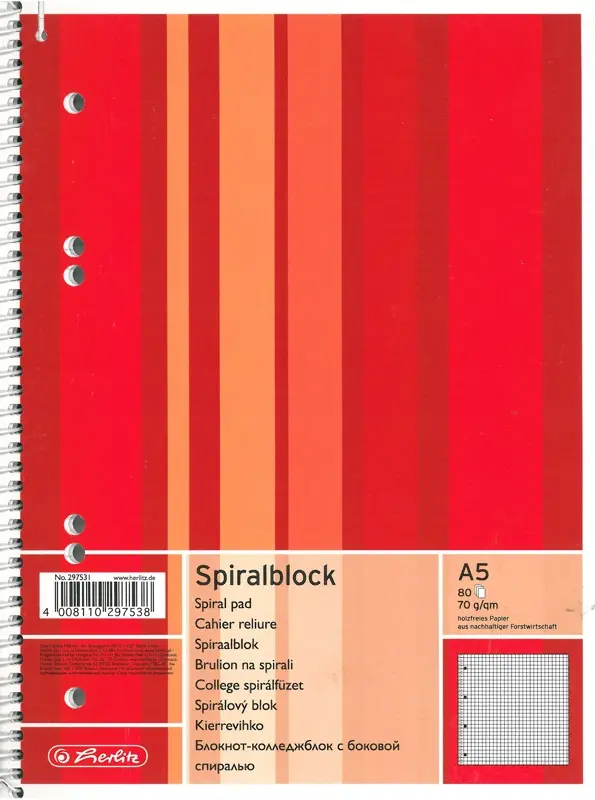 Blok spirálový College A5 čtverečkovaný 80 listů