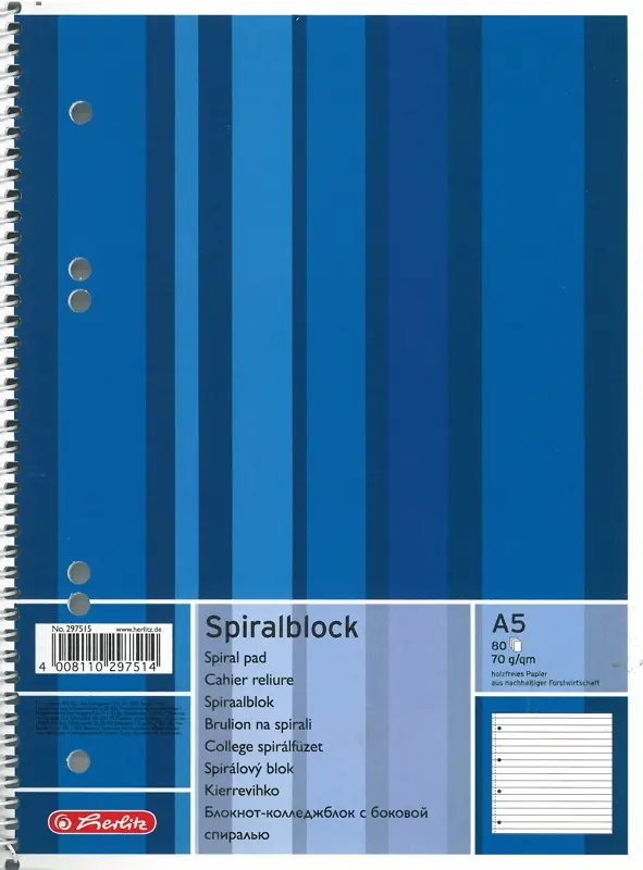 Blok spirálový College A5 linkovaný 80 listů