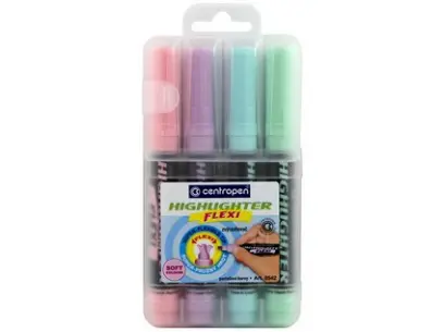 Zvýrazňovač 8542/4 sada Flexi pastel