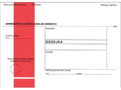 Dodejka B6 červená SC 1000 ks