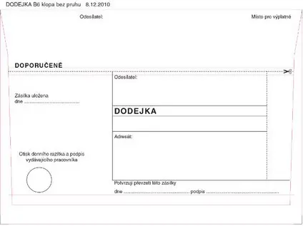 Dodejka B6 bílá SC 1000 ks