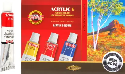 Barvy akrylové - 6 barev a 16 ml v soupravě