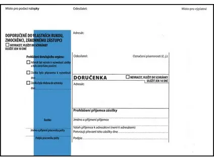 Dodejka B6 modrá s poučením 1000 ks potisk