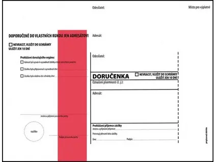 Dodejka C5 červená s poučením 1000 ks potisk
