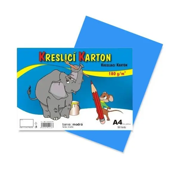Kreslicí karton barevný A4 sv. modrý 50ks