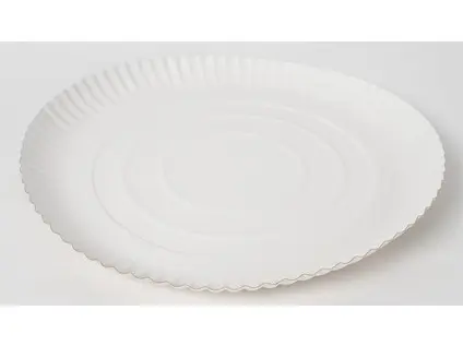 Talíř 23 cm papírový mělký bílý 100 ks