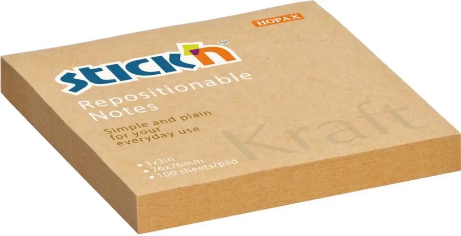 Samolepicí bloček Kraft 76x76mm 100ks