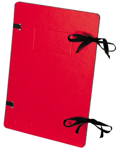 Spisové desky s ražbou a kulatými rohy červené