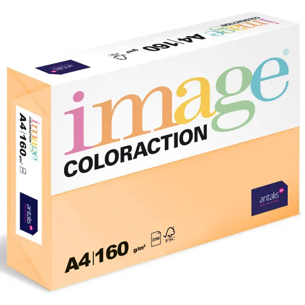Barevný papír Image Coloraction A4 160g pastelová meruňková 250 ks