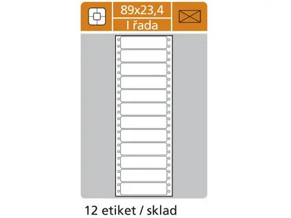 Etikety tabelační 89x23,4 mm 1 sloupec, 25 archů, 300 etiket