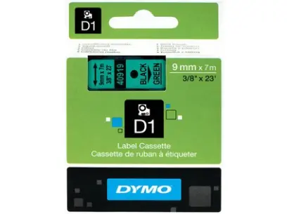 Páska D1 9 mm černá/zelená