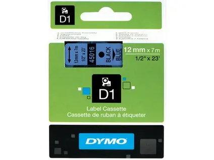 Páska D1 12 mm černá/modrá