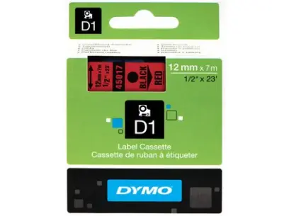 Páska D1 12 mm černá/červená