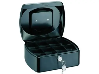 Pokladna kovová 155x120x80 mm černá