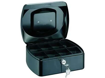 Pokladna kovová 155x120x80 mm černá