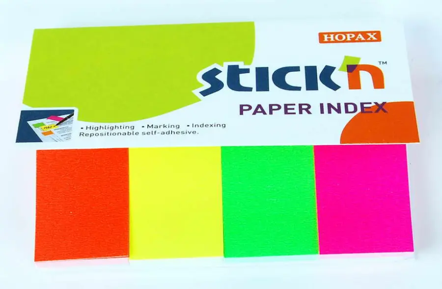 Blok samolepicí 50x20 mm 4x50 lístků neonový