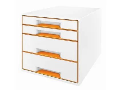 Box zásuvkový Leitz Wow 4 zásuvky oranžový