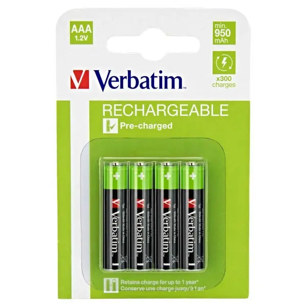 Baterie Verbatim nabíjecí AAA(1,2V) 1000mAh 4ks