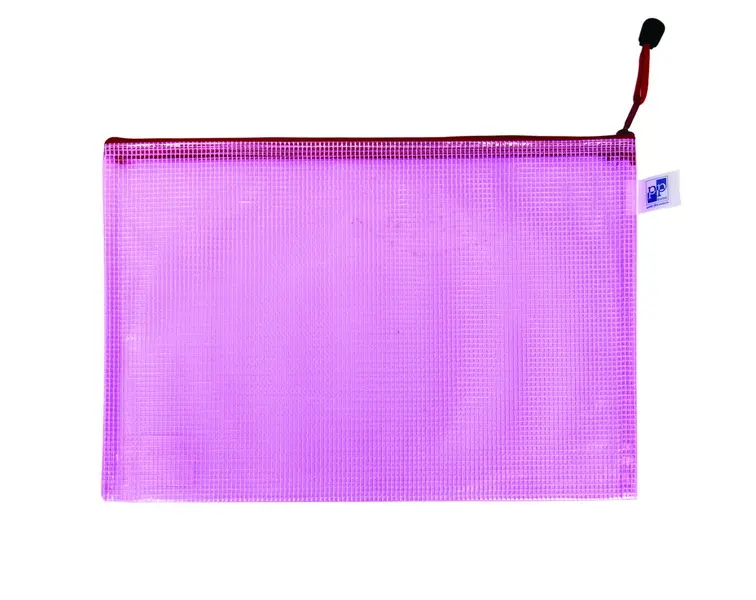 Obálka se zipem síťovaná A4 růžová