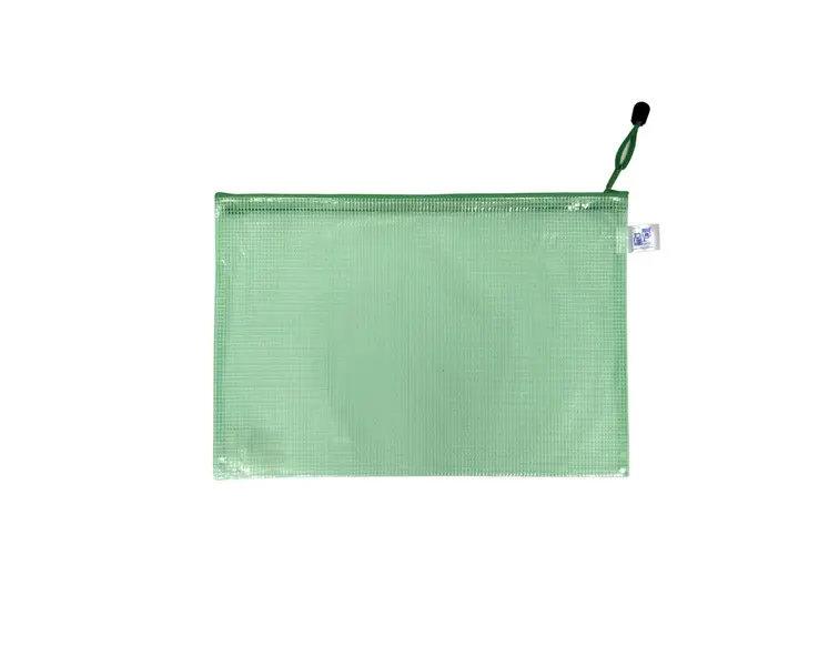 Obálka se zipem síťovaná A5 zelená